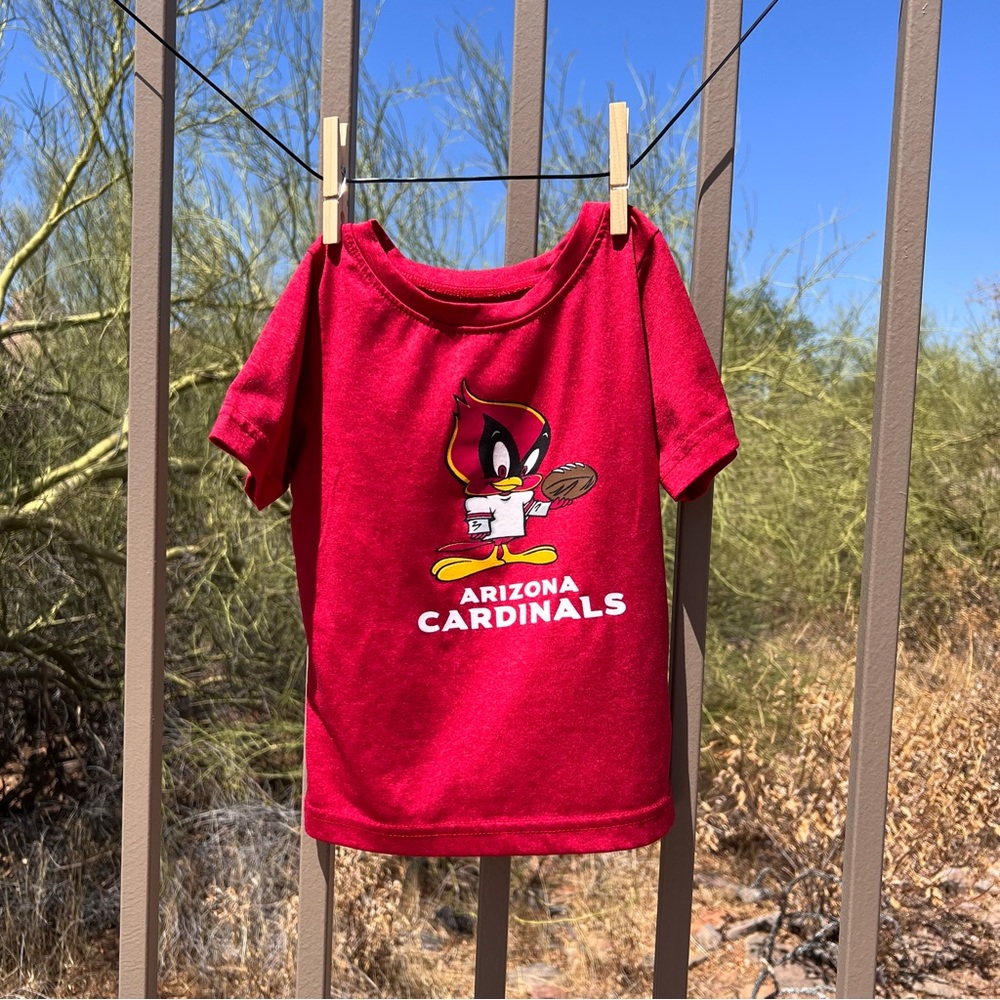⬇️💲NFL Team Apparel Girl’s Or Boy’s Shirt 2T Red W\Iron On ARIZONA CARDINALS